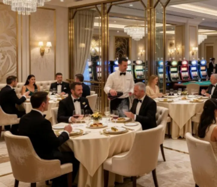 Restoran s pogledom na ekskluzivni casino ambijent