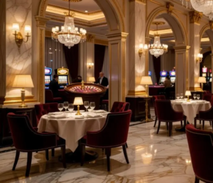 Luksuzni interijer Zlatna Casino restorana i casino prostora