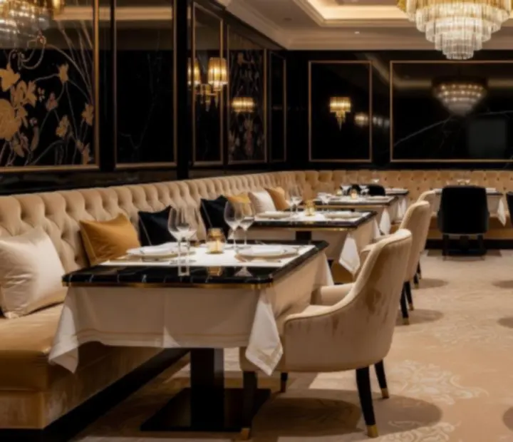 Luksuzni interijer Zlatna Casino restorana u sklopu casino objekta